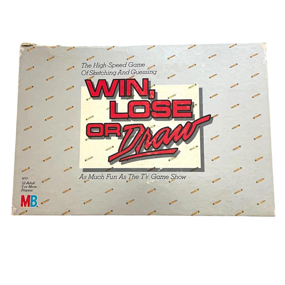 Vintage Win Lose or Draw 1987 Board Game by Milton Bradley – Complete w/Worn Box